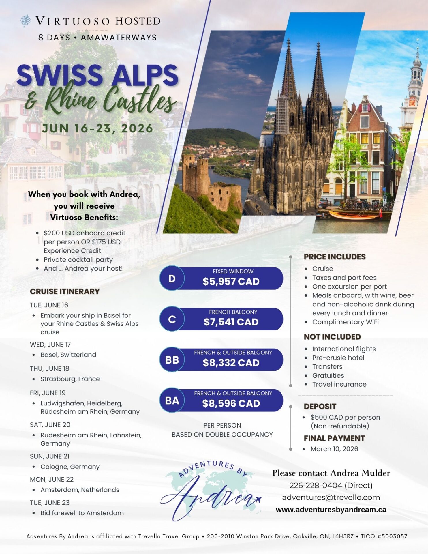 AmaWaterways flyer - Virtuoso Hosted with Andrea Mulder, Adventures By Andrea