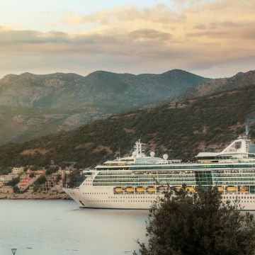 cruise ship in the background